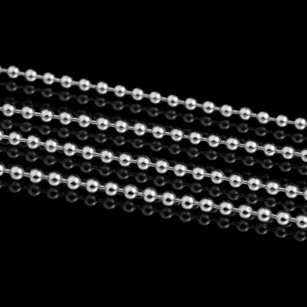 Accesorios Collar Cadenas Collares De Cadena De Plata Esterlina para Mujer Colgantes Cadena De Bolas Única De 3,0 Mm De Ancho, 80 Cm