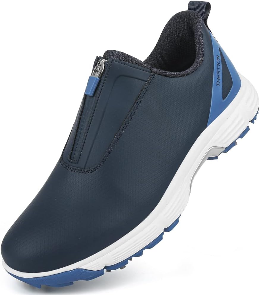 New Men Golf Shoes Male Spikes Golf Sneakers Slip-on Golf Footwears Zipper Walking Sports Sneakers Training Golf Shoes for Men