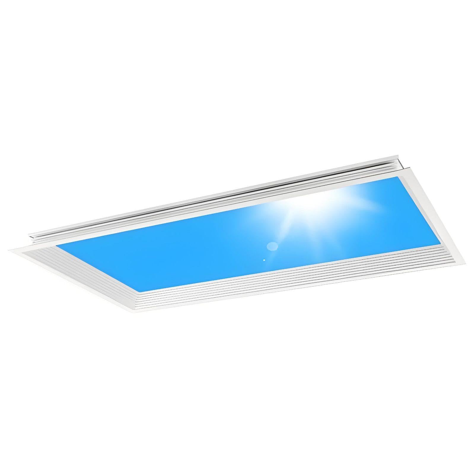 MhWrughts False Window Light Panel, Artificial Skylight LED Ceiling Lamp with Sunlight Simulation and Adjustable Brightness, Natural Daylight Effect for Basement, Corridor Sunshine-30 * 120Embedded