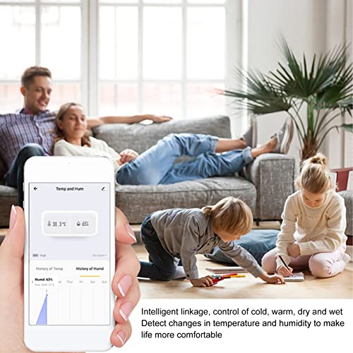 Hygrometer Thermometer, Mini Smart Humidity Sensor with Notification Alert, Data Storage, APP Remote Control, 33 Feet Control Range Indoor Wireless Thermometer for Tuya Smart for ZigBee - Image 3