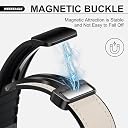 UniqTry Magnetic Leather Bands Compatible with Apple Watch 41mm 40mm 38mm | Genuine Leather with Magnetic Buckle for iWatch Ultra 2 Ultra SE Series 10 9 8 7 5 4 3-White gallery image