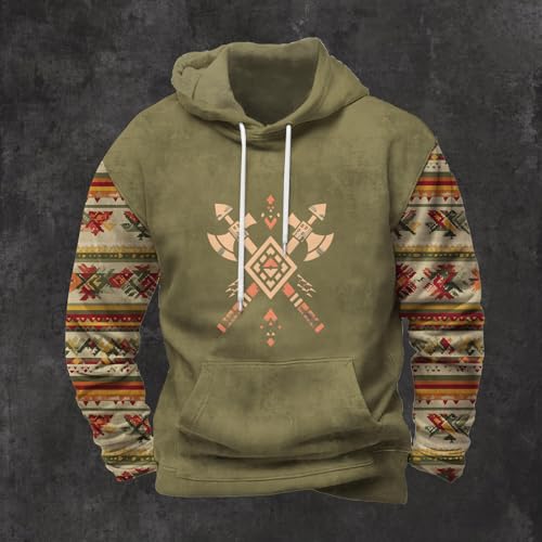 Mens Western Tribal Aztec Hoodie Country Native American Print Hooded Tops Fall Retro Long Sleeve Pullover Pocket2