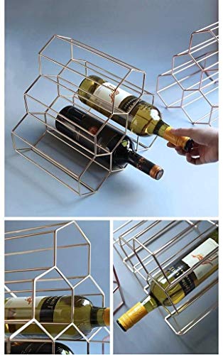Soporte para 6 botellas de vino de hierro miniatura 3