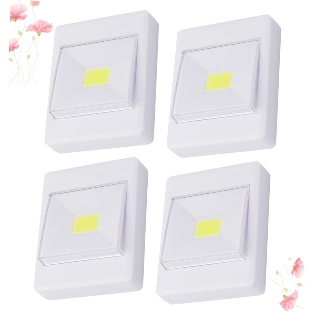Toddmomy 4pezzi Lampade Cob Led Da Parete Per Interni Luci Sotto Pensile Cucina Con Autoadesivo Luce Bianca Senza Batteria Stile Casuale Per Armadio Corridoio e Ripostiglio
