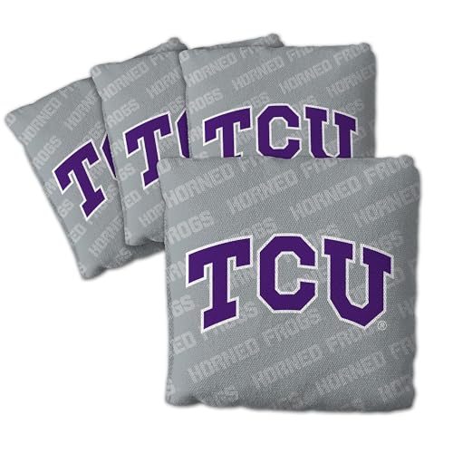 Sacs de cornhole TCU Grenouilles à Cornes Gris YouTheFan lot de 4 taille unique pour jeu de plein air