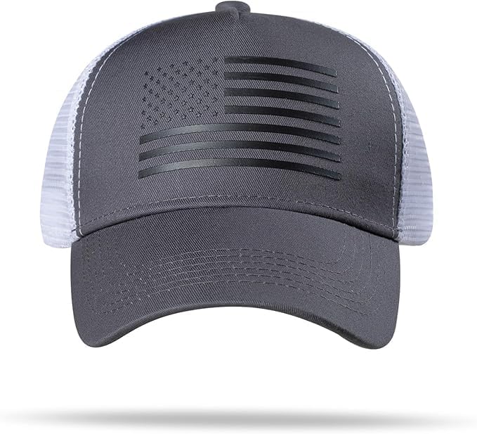 American Flag Hat | Snapback Adjustable Mesh Trucker Baseball Cap | Men Women Outdoor & Casual Wear - Image 2