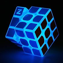TANCH Blue Fluorescent Speed Cube 3x3x3 Glow in The Dark Luminous Magic Cube Puzzle Toy