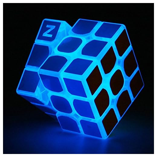 TANCH Blue Fluorescent Speed Cube 3x3x3 Glow in The Dark Luminous Magic Cube Puzzle Toy