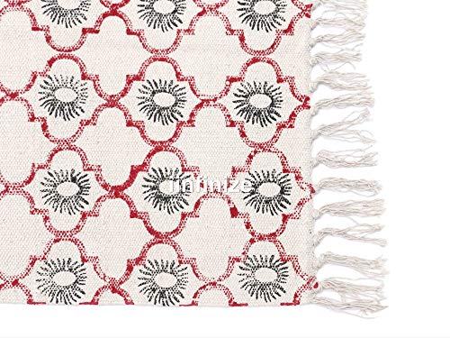 Alfombra de algodón para dormitorio iinfinize decorativa hecha a mano 2x3 5