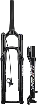 27.5/29in Air Supension Front Fork, 1-1/2" Stroke 120mm Alloy Forks for Disc Brake Mountain Bike Maximum Support for 2.5-inch Tires