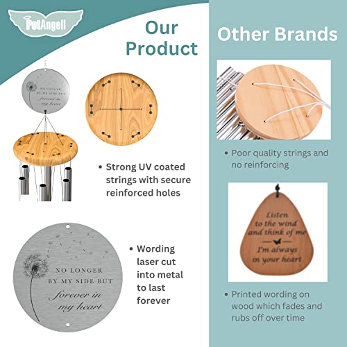 Memorial Wind Chimes For Loss Of Loved One - Sympathy Wind Chimes, Wind Chimes Memorial - Large 26" Silver - Bereavement Wind Chimes Outdoors, Memorial Gifts, Windchimes In Memory, Mother, Father, Dog #TOP2