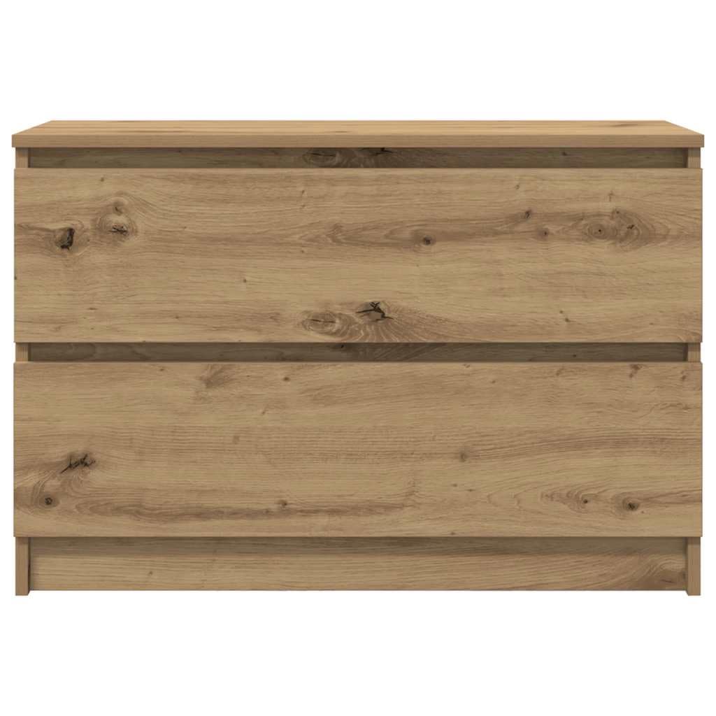 Szafka pod telewizor, dąb Artisan, 80 x 35 x 54 cm, materiał drewnopochodny, konsola medialna z 2 szufladami, łatwe w pielęgnacji, centrum rozrywki do salonu, sypialni