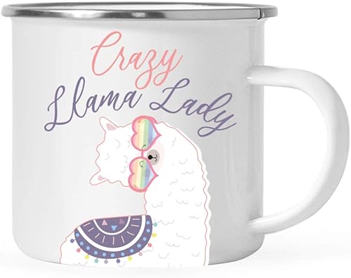 Vista 67 de Andaz Press Taza de café de acero inoxidable con temática de alpaca de llama de 11 onzas, regalo de broma, colorido bohemio con gráficos de llama