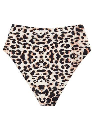 Image of ZAFUL Women High Waisted Bikini Bottoms Ruched Swimsuit Bottom Tummy Control Bathing Suit Bottoms