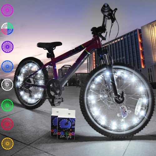 Image of TINANA 2 Tire Pack LED Bike Wheel Lights Ultra Bright Waterproof Bicycle Spoke Lights Cycling Decoration Safety Warning Tire Strip Light for Kids Adults Night Riding
