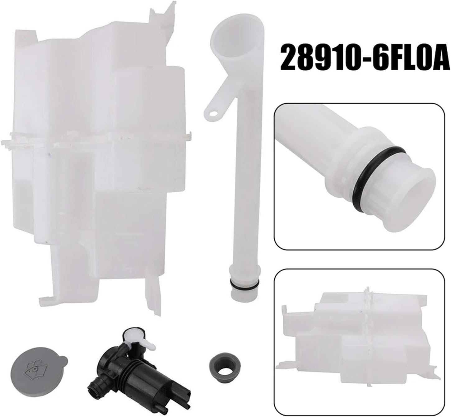 Car Windshield Washer Bottle Windscreen Car Washer Pump Fluid Tank, Compatible for Nissan Rogue 2017-2020 28910-6FL0A Washer Fluid Reservoir