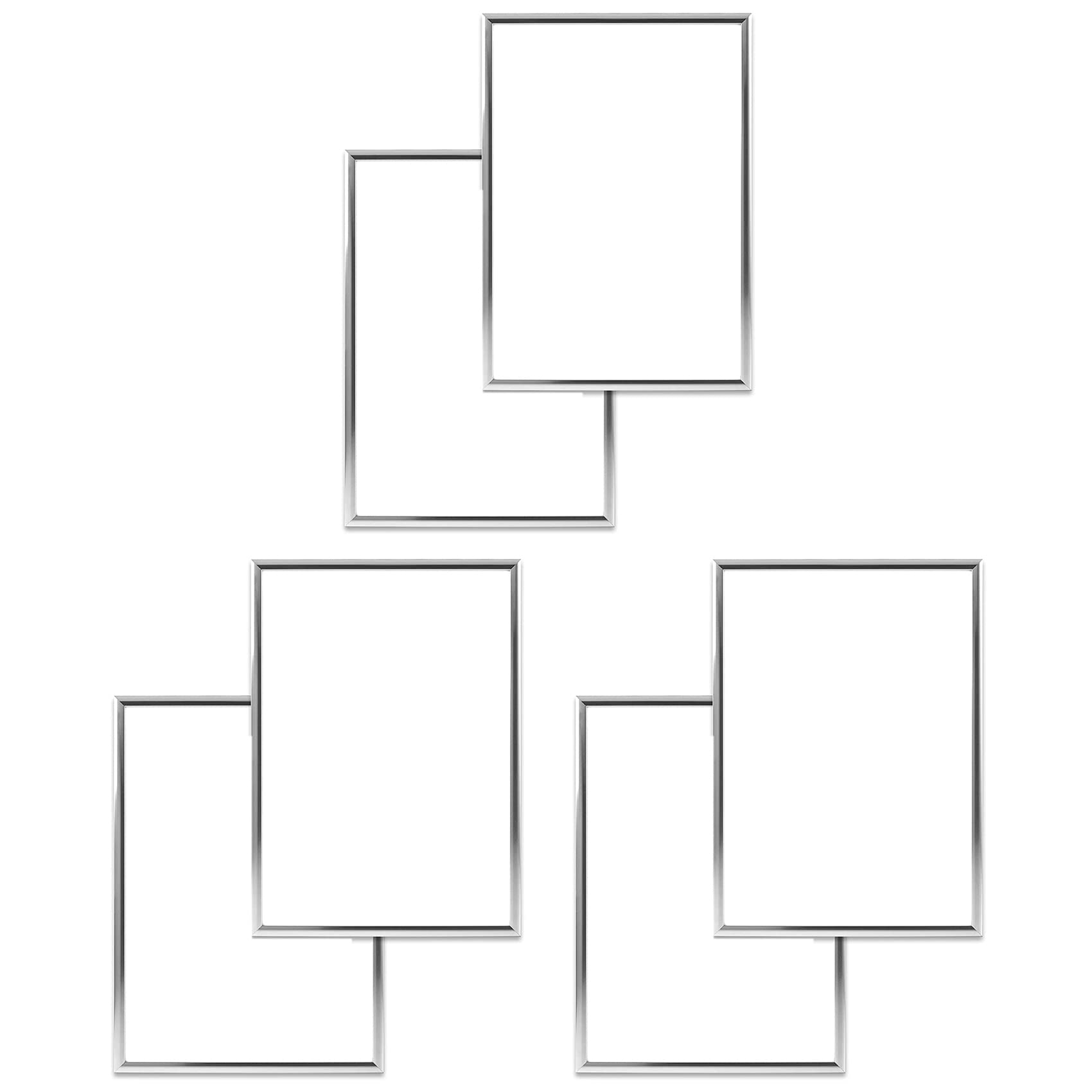 Cadres photo 21X30 CM argent lot de 6 protection incassable