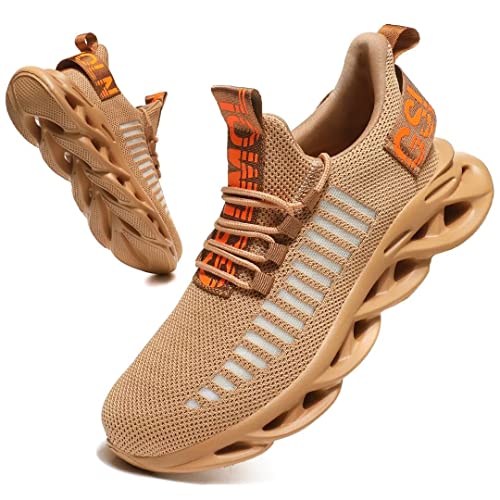 Jakcuz Running Shoes for Womens Fashion Chunky Sneakers Walking Sports Indoor Outdoor Athletic Trainers Casual Footwear Brown Size 8