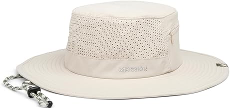 MISSION Cooling Anywhere Boonie Hat - Unisex Wide-Brim Hat for Men & Women - Lightweight & Durable - Cools Up to 2 Hours - UPF 50 Sun Protection - Machine Washable (Oatmeal)