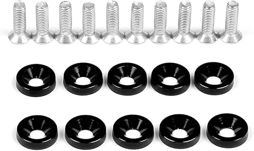 Miniatura 1 de YALOK JDM - 10 pernos de arandela de parachoques de guardabarros, perno de acero inoxidable, arandela de acabado CNC de aluminio M6x20mm, kit de