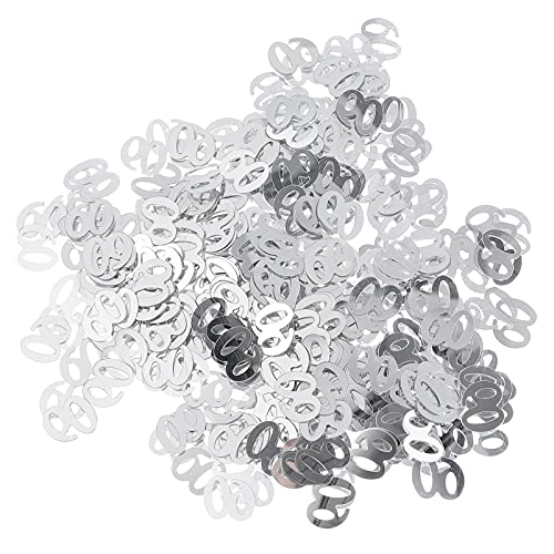 Amosfun 1200Pcs Number 60 Sequins Confetti Plastic Confetti For 60Th Birthday Party Anniversary Decoration(Silver) #TOP7