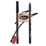 evpct Black Eyeliner Pencils for Eyes, Black Colored Eye Liner Pencil Pen Makeup Waterproof Smudge Proof, Colored Gel Waterline Eyeliner Liquid, Face Eye Paint Stick Lipstick Halloween Makeup 01