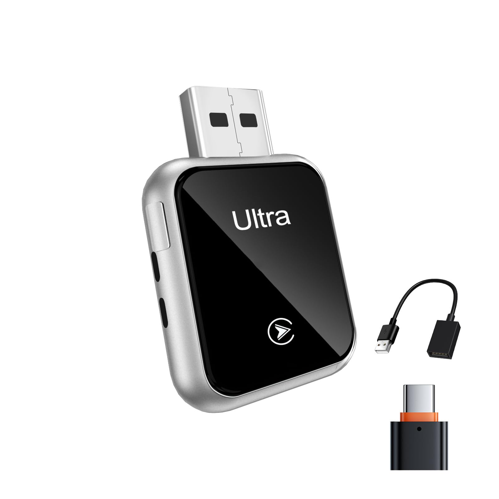 Wireless CarPlay Adapter 2-in-1, 2025 Aufgerüstet Wired zu Wireless für CarPlay/Android Auto, Mini-Design mit USB & Type-C-Verlängerung, Kompatibel mit iPhone iOS 10+ & Fahrzeugen mit Wired CarPlay
