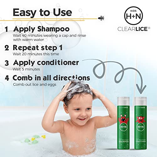Clearlice Hair Lice Treatment Kit Includes Comb & Cap Children