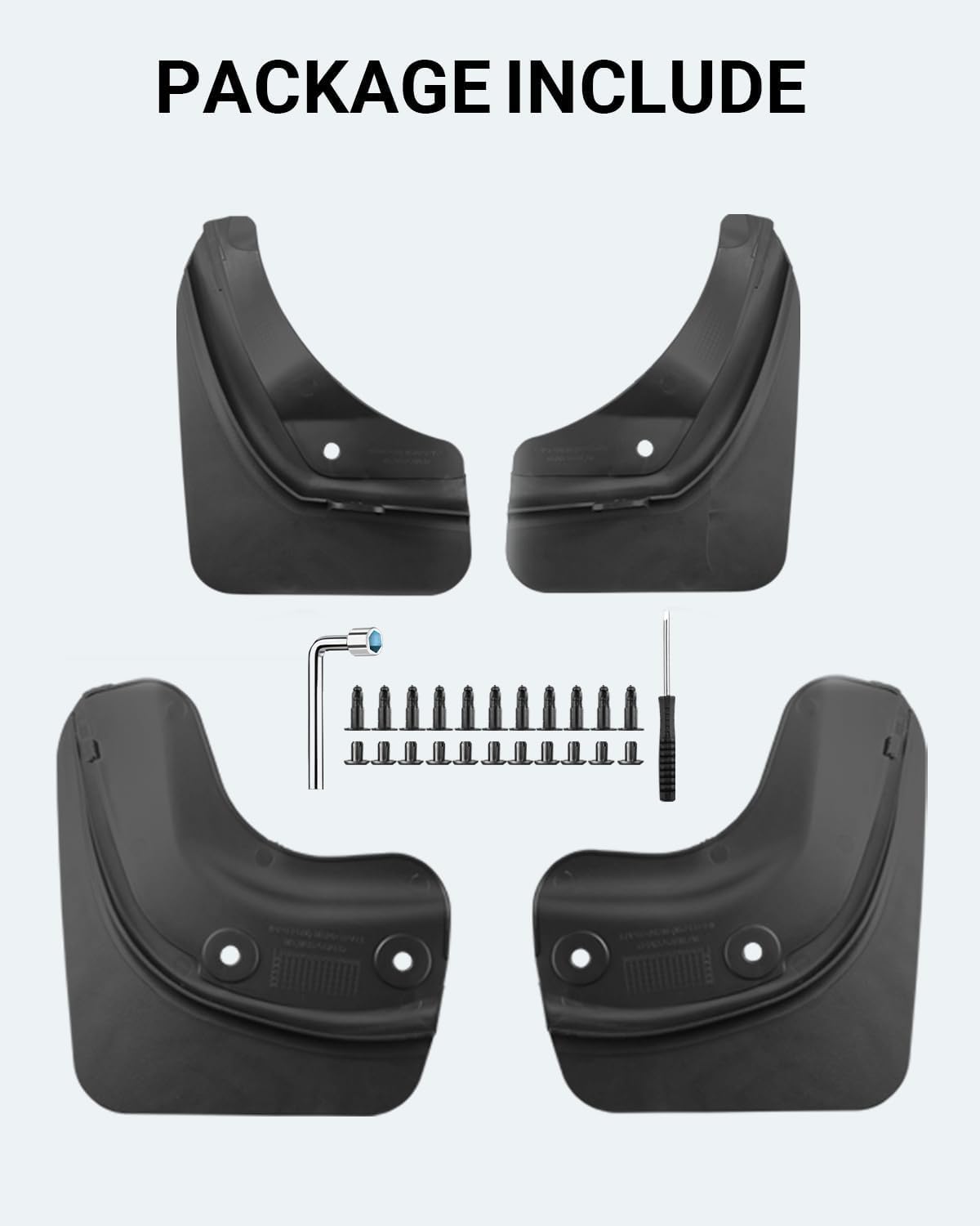 Motrobe Mud Flaps for Tesla Model 3 2017-2023 No-Drilling No Tape Splash Guards TPE Mudflaps Mudguards Fenders All Weather Protector Model 3 Exterior Accessories 4PCS