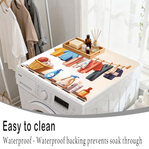 Image of Nuxovilar Boho Dryer Cover for Top 23.6x19.7in Polyester Mat | Dryer cover top boho protector mat laundry room kitchen utility area dust proof (Boho)