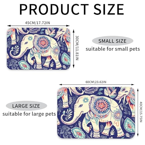 Tapis de nourriture pour chat Boho Elephant idéal pour protéger le sol de la cuisine