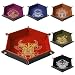 Grajar 6 Pcs DND Dice Tray with Characters Pattern for RPG D&D Table Games - Folding PU Leather and Velvet Rolling Holder Storage Box