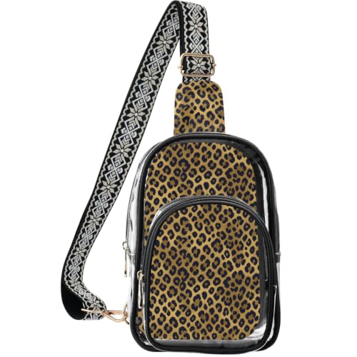 Mochila transparente de hombro linqin en tela de poliéster y leopardo clásico de lujo