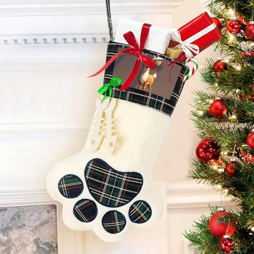 Calcetín de Navidad personalizado con ciervo ideal para regalar en fiestas 7