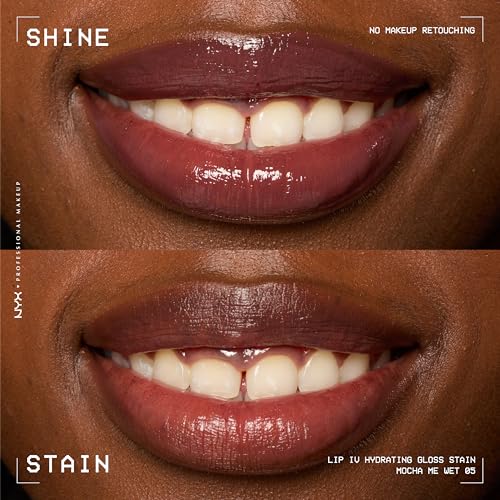 ملمع شفاه مرطب ليب 4 من ان واي اكس بروفيشنال ميك اب، ملمع شفاه، ترطيب يصل الى 12 ساعة، صبغة عالية، لمسة نهائية لامعة رطبة، موكا مي ويت