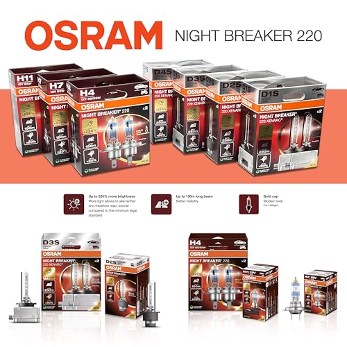 DAMA Automotive Lighting H11 Night Breaker 220 Halogen Headlight Bulbs 64211NB220-2HB 3900K 12V 62W PGJ19-2 | Pack of 2 by DAMA Automotive Lighting - Image 9