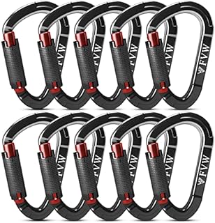 RIGINADO Heavy Duty Climbing Carabiners, 25KN Auto Locking Rock Climbing Carabiners Clips for Hammocks, Swing, Locking Dog Leash and Harness, Camping, Hiking & Utility