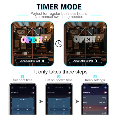 Image of Colorful Open Signs for Business,USB Powered,Smart App & Remote,Store Decor