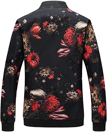 Image of HENGAO Men's Stylish Floral Bomber Jacket