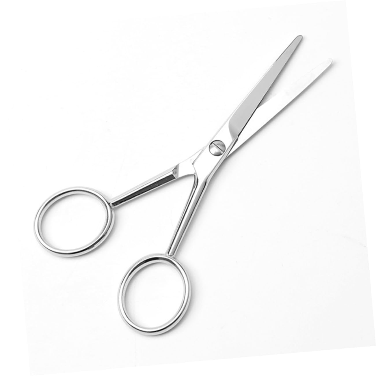 Ipetboom Stainless Steel Slip Beard Trimming Scissors for Men Precision Mustache Scissors with Toothed Design for Accurate Cutting Durable Grooming Tool Stylish Finish