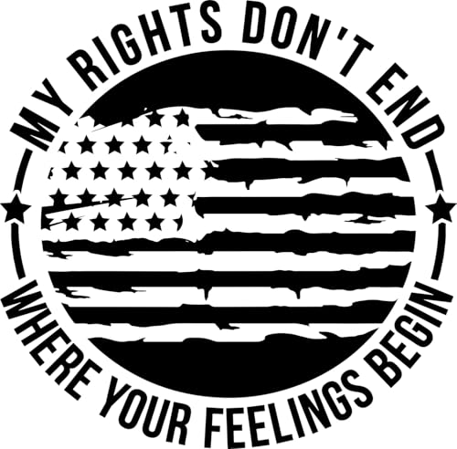 Image of eDesign My Rights Don't End Where Your Feelings Begin Sticker Decal Vinyl - 5 Inches - Premium Vinyl Sticker for Cars Trucks Laptops and More - Weatherproof and Durable 2-Pack