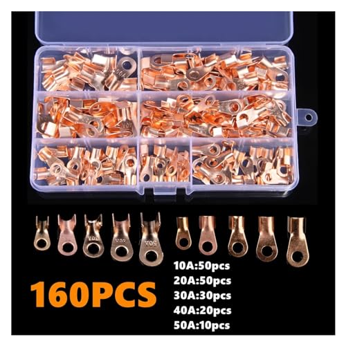 Terminales de cable de cobre desnudo tipo OT | Kit de 160 terminales de ojo 3