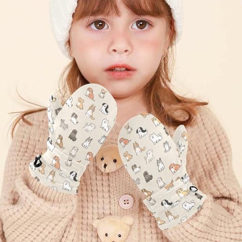 Image of Plaaee Early 1990s Pattern Kids Glove Warm Mitten Winter Favor for Toddler Boys and Girls Children Cold Weather Gloves