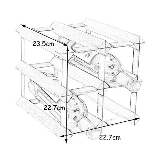 Soporte de vino de mesa para 4 botellas miniatura 3