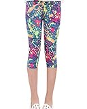 Capris, 3/4 Longitud Niñas Verano Pantalones Leggings Cortos 3/4 Mallas(Modelo9/ 150)