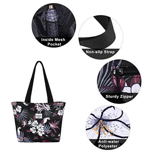 Tote Bag with Zipper for Women Inside Mesh Pocket Heavy Duty Casual Anti-water Cloth Travel Shoulder Handbag4