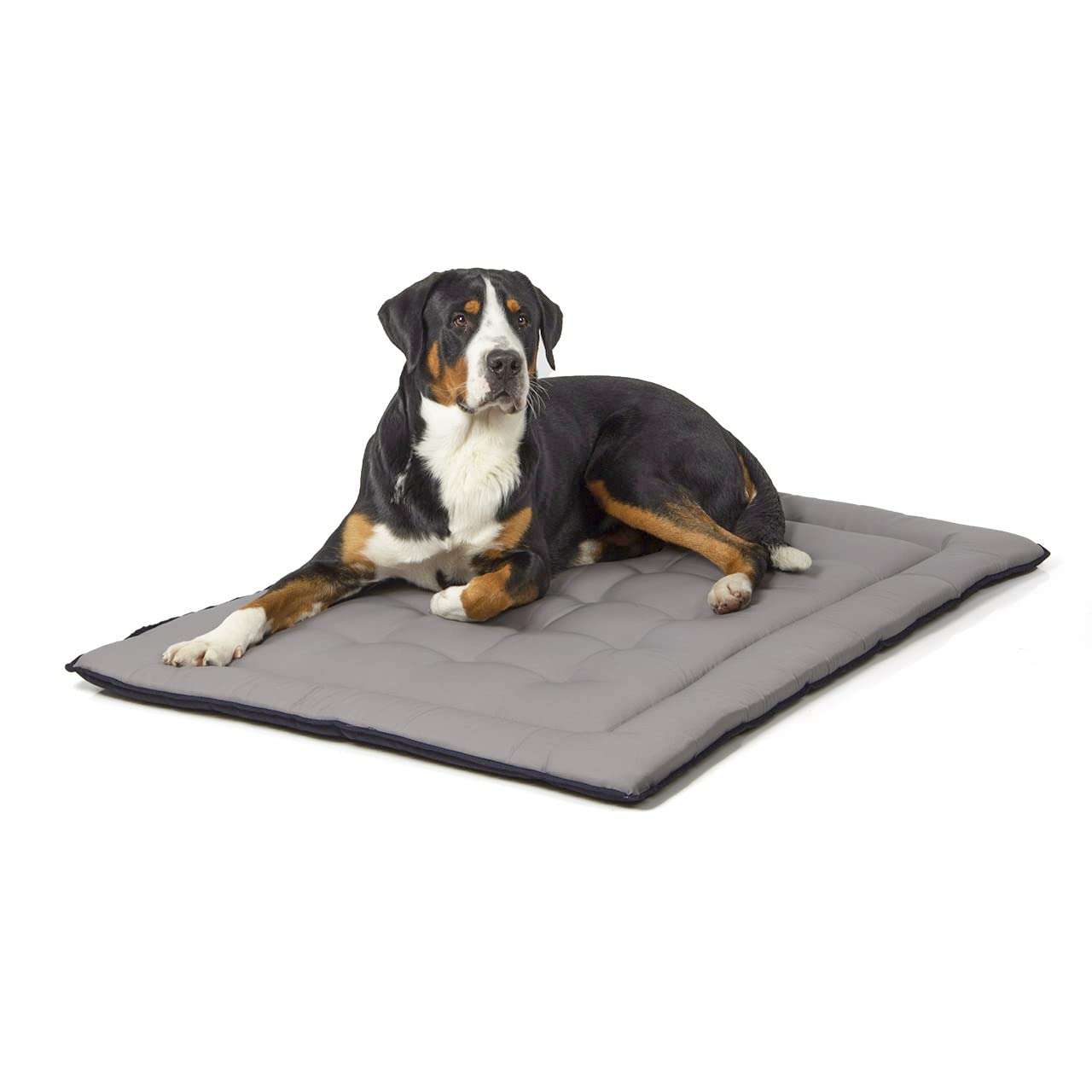 Wallace & Jones | Wendedecke pflegeleicht waschbar bis 95°C - gepolsterte Indoor/Outdoor Liegedecke für Hunde | XL - 130 x 90 cm - Schwarz/Grau