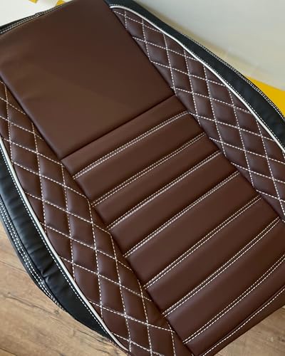 Image of RideoFrenzy Streak Choco Black Seat Covers for Tata Punch | Skin Fit Tailor Made | 20mm HDR Foam Luxury Nappa Leather