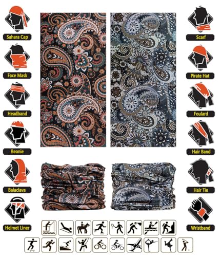 Image of VANCROWN Headband Neck Gaiter Head Wrap Headwear Face Mask Magic Scarf Bandana for Men and Women