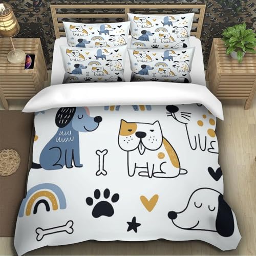 Housse de couette chien 260x220 résistante aux lavages et tissu léger - 5